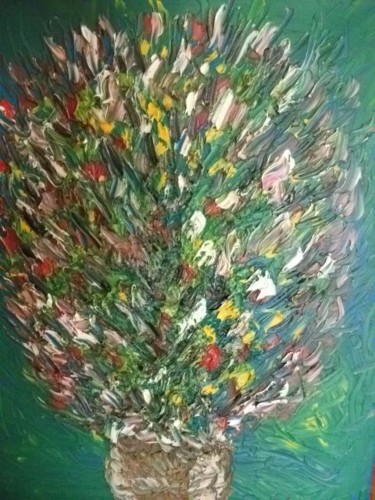 Malerei mit dem Titel "LES FLEURS" von Max-Denis Deperrois, Original-Kunstwerk, Öl