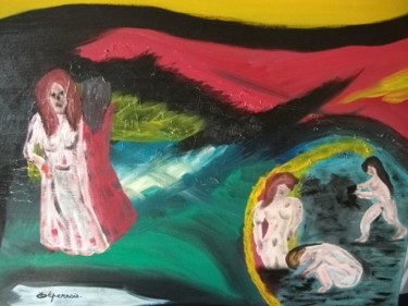 Malerei mit dem Titel "VIVE LE DIMANCHE" von Max-Denis Deperrois, Original-Kunstwerk, Öl