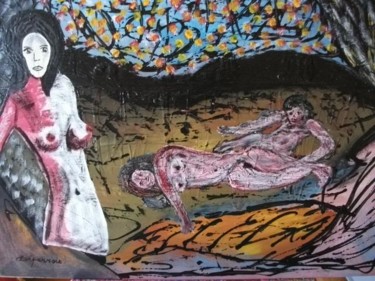 Malerei mit dem Titel "IL ETAIT UNE FOIE" von Max-Denis Deperrois, Original-Kunstwerk, Öl