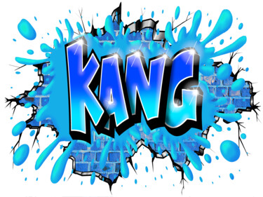 Dessin intitulée "Graffiti Kang" par Maxime Blachère, Œuvre d'art originale, Peinture numérique