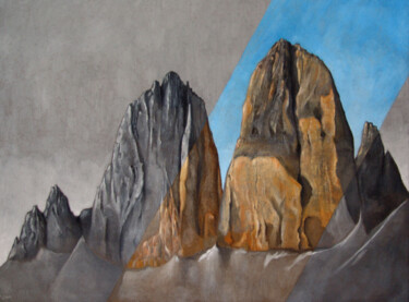 Schilderij getiteld "Impression Dolomiten" door Max Leonhard, Origineel Kunstwerk, pigmenten