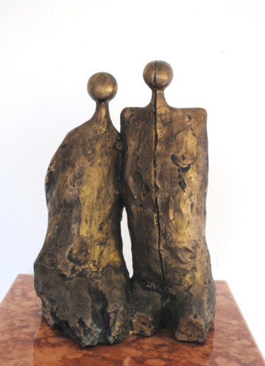 "Das glückliche Paar" başlıklı Heykel Max Leonhard tarafından, Orijinal sanat, Bronz