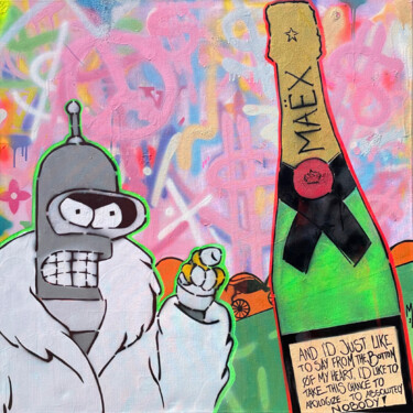 Painting titled "BENDER IN PARIS" by Max Sperber, Original Artwork, Acrylic