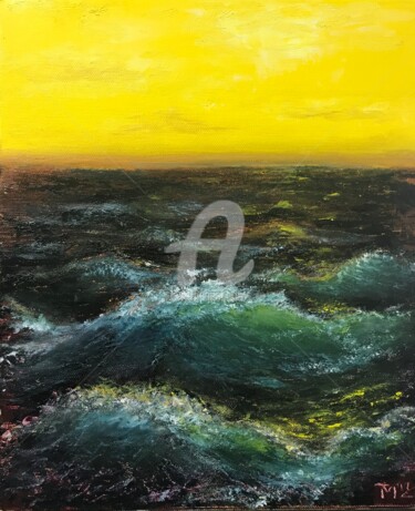 Pintura titulada "Waves in a sunsets…" por Max Trubachev (Art_TM_V), Obra de arte original, Oleo