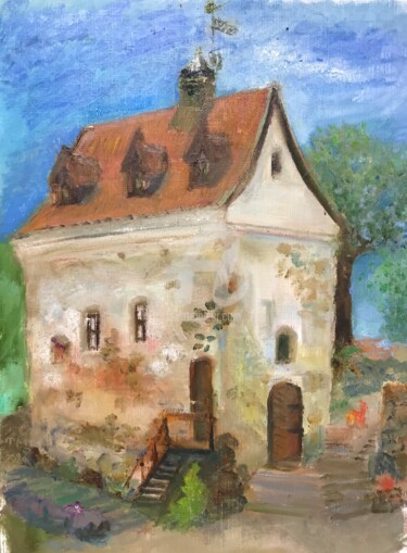 Pintura intitulada "Medieval house" por Max Trubachev (Art_TM_V), Obras de arte originais, Óleo