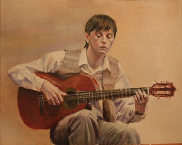 Картина под названием "Портрет друга" - Максим Скворцов, Подлинное произведение искусства, Масло