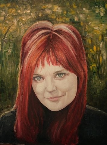 Картина под названием "Портрет подруги жены" - Максим Скворцов, Подлинное произведение искусства, Масло