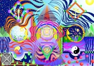 Peinture intitulée "Mandala for Gaîa 2" par Max D. Jacob, Œuvre d'art originale, Huile