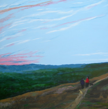 Peinture intitulée "An Evening Walk" par Robert Harris, Œuvre d'art originale, Huile