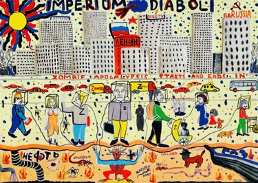 Painting titled "“Imperium diaboli”" by Maxim Pritula, Original Artwork, Acrylic