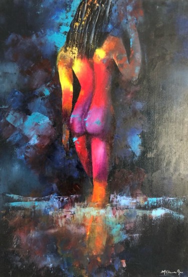 Painting titled "Beauté nue" by Marie-Claire Gé, Original Artwork, Oil