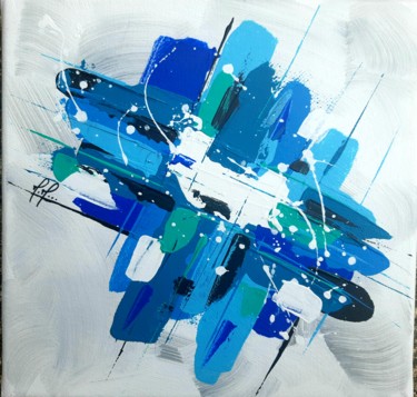 Pintura intitulada "blue tangle" por Maxime Mourer-Klein, Obras de arte originais, Acrílico Montado em Armação em madeira