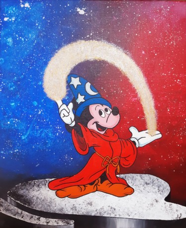 Schilderij getiteld "Mickey Fantasia" door Maxime Mourer-Klein, Origineel Kunstwerk, Acryl