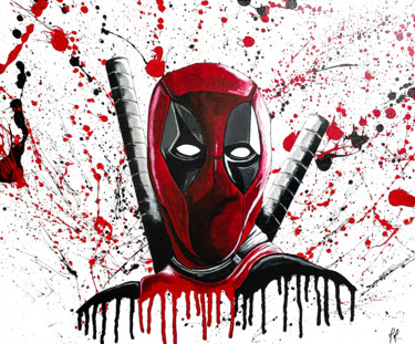 Painting titled "Deadpool" by Maxime Mourer-Klein, Original Artwork, Acrylic