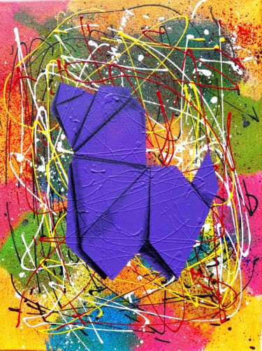 Картина под названием "Origamie" - Maxime Mourer-Klein, Подлинное произведение искусства, Акрил