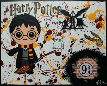 Malerei mit dem Titel "Harry Potter" von Maxime Mourer-Klein, Original-Kunstwerk, Acryl