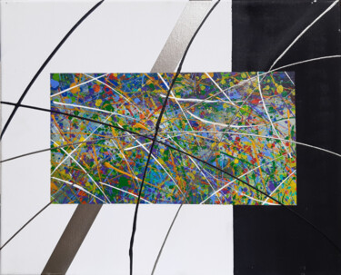 Painting titled "Projections" by Maxime Mourer-Klein, Original Artwork, Acrylic Mounted on Wood Stretcher frame