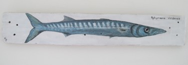 Peinture intitulée "Barracuda (poisson…" par Poisson Flotté, Œuvre d'art originale, Acrylique