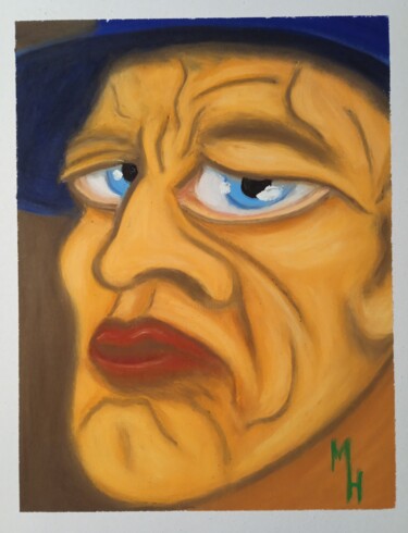 Картина под названием ""Строгий мужчина"" - Maximilian Honderflenik, Подлинное произведение искусства, Пастель
