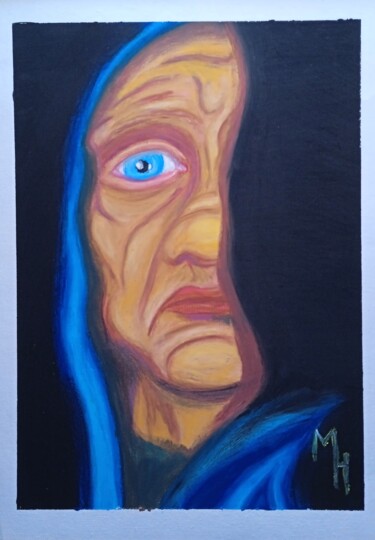 Картина под названием "Gloomy man" - Maximilian Honderflenik, Подлинное произведение искусства, Пастель