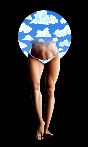 Digital Arts titled "Open sky" by Maximilien Brun, Original Artwork, Digital Painting Mounted on Wood Stretcher frame