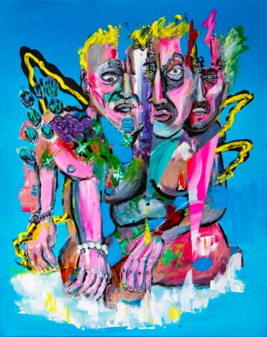 Painting titled "Échos" by Maximilien Dhumerelle (Max Dhum), Original Artwork, Acrylic Mounted on Wood Stretcher frame
