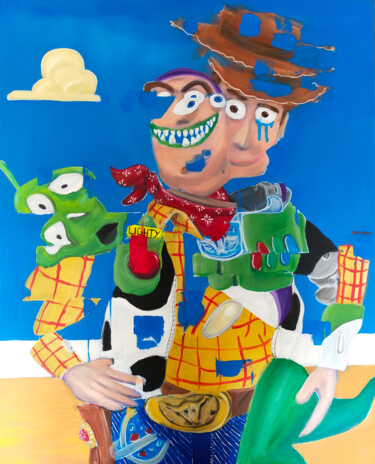 Pintura titulada "Bug Woody" por Maximilien Dhumerelle (Max Dhum), Obra de arte original, Acrílico Montado en Bastidor de ca…
