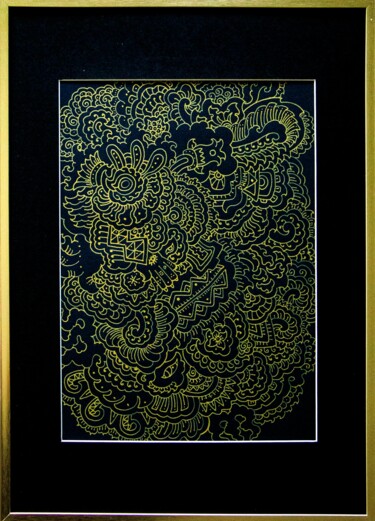 Drawing titled "gold road" by Maximilien Dhumerelle (Max Dhum), Original Artwork, Marker