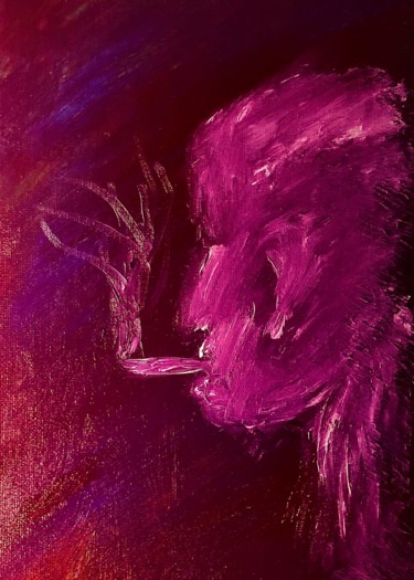 Painting titled "With a cigarette" by Maxim Zinov'Ev, Original Artwork, Oil