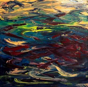 Painting titled "Waves" by Maxim Zinov'Ev, Original Artwork, Oil