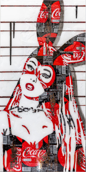 Collages intitulée "Bunny Coke" par Maxl, Œuvre d'art originale, Collages