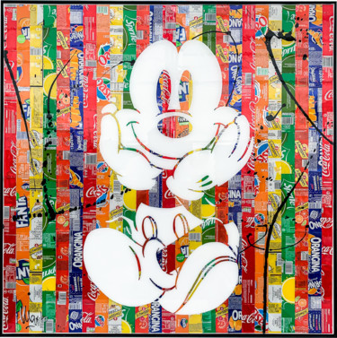 Collages getiteld "Mickey Rainbow" door Maxl, Origineel Kunstwerk, Collages