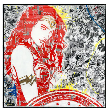 Collages titled "Wonder Girl" by Maxl, Original Artwork, Collages