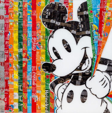 Collages titled "Hidden Mickey" by Maxl, Original Artwork, Collages Mounted on Aluminium