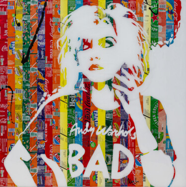 Malerei mit dem Titel "Andy Warhol's Bad" von Maxl, Original-Kunstwerk, Collagen