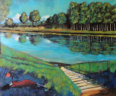 Painting titled "A summer afternoon" by Massimiliano Ligabue, Original Artwork, Oil