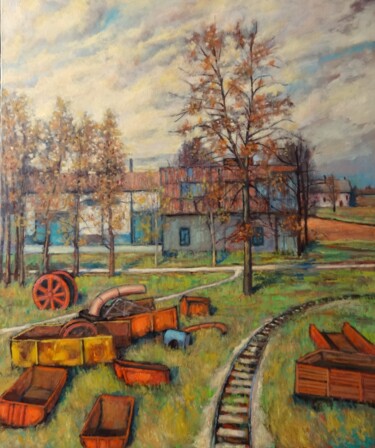 Картина под названием "Time, rust and a pa…" - Massimiliano Ligabue, Подлинное произведение искусства, Масло