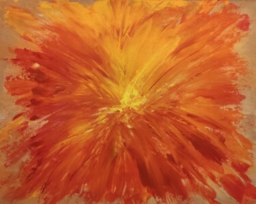 Картина под названием "Огненный цветок" - Maxim Maslennikov, Подлинное произведение искусства, Акрил