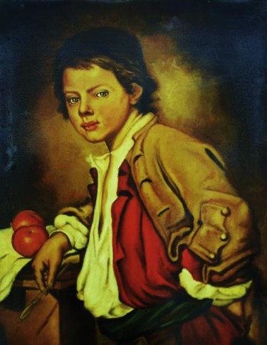 Peinture intitulée "Ritratto di giovane…" par Salvatore De Tommaso, Œuvre d'art originale, Huile