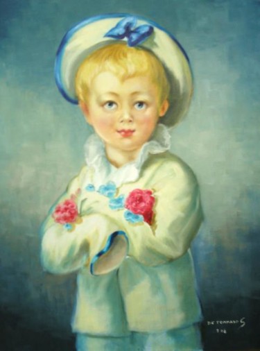 Pittura intitolato "Il piccolo Pierrot" da Salvatore De Tommaso, Opera d'arte originale