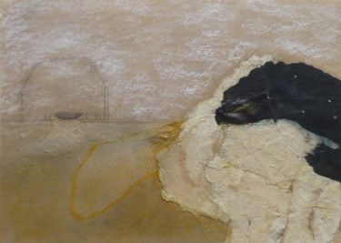 Malerei mit dem Titel "L'homme lézard" von Maxime Mucret, Original-Kunstwerk, Öl
