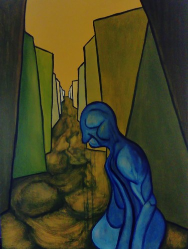 Peinture intitulée "Malgré lui" par Max No, Œuvre d'art originale, Acrylique