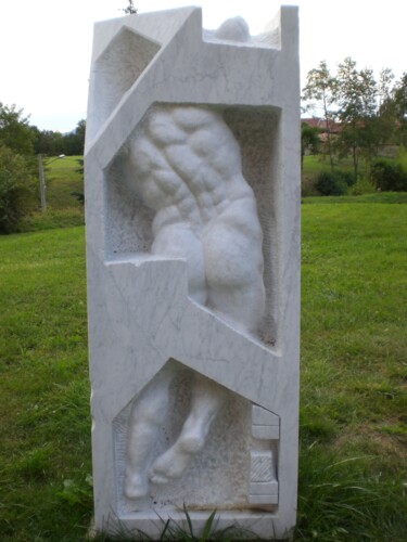 Skulptur mit dem Titel "la-ricerca1-della-f…" von Maxo Della Rocca, Original-Kunstwerk, Stein