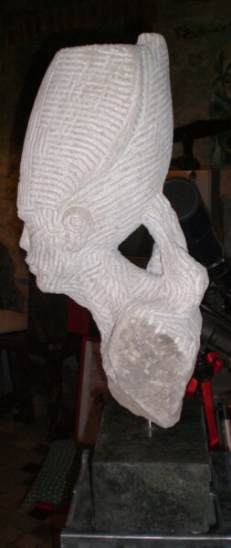 Skulptur mit dem Titel "akhenaton2.jpg" von Maxo Della Rocca, Original-Kunstwerk, Stein