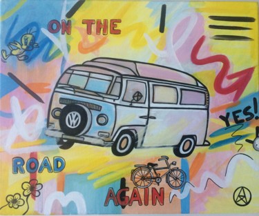 Painting titled "On the road" by Maxou Ka, Original Artwork, Acrylic