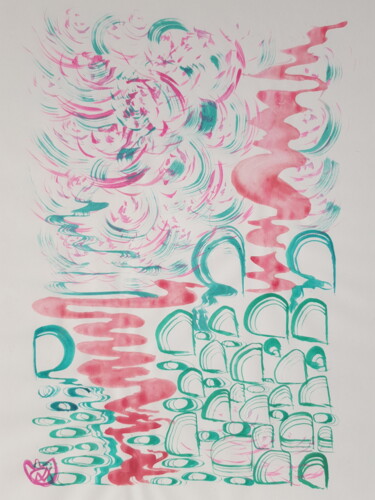 Malerei mit dem Titel "Sumi-x2" von Max Padma, Original-Kunstwerk, Tinte