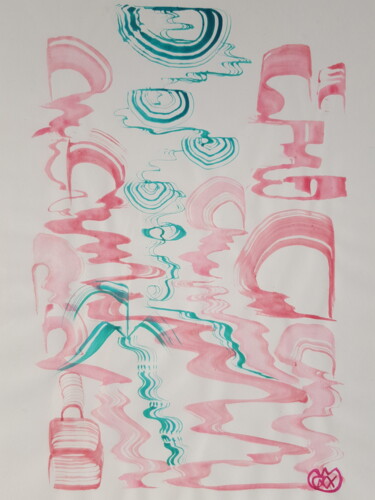 Malerei mit dem Titel "Sumi-x3" von Max Padma, Original-Kunstwerk, Tinte