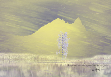 Arts numériques intitulée "Marécages et arbre…" par Max Parisot Du Lyaumont, Œuvre d'art originale, Peinture numérique Monté…