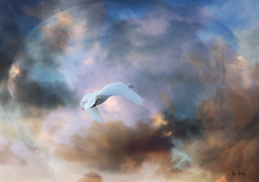 Digital Arts titled "L'Oiseau Blanc" by Max Parisot Du Lyaumont, Original Artwork, Photo Montage