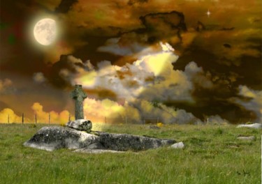Arts numériques intitulée "La croix-tombe" par Max Parisot Du Lyaumont, Œuvre d'art originale, Photo montage